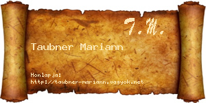 Taubner Mariann névjegykártya